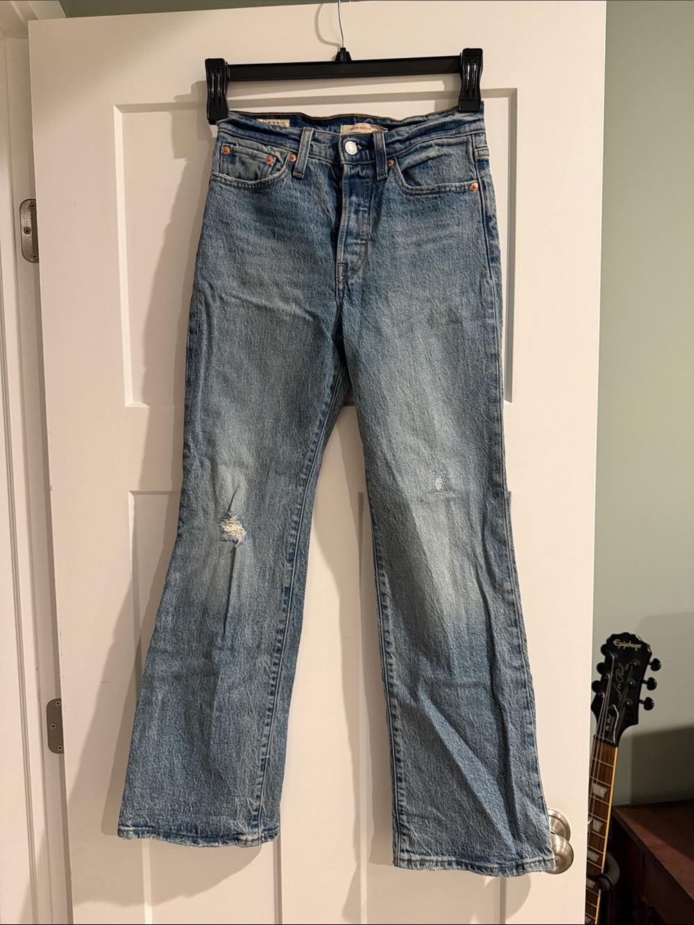 Levi's Light Blue Distressed Flare Jeans